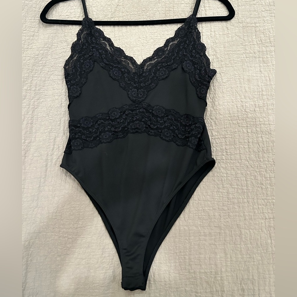 Zara Black Lace Trim Chemise